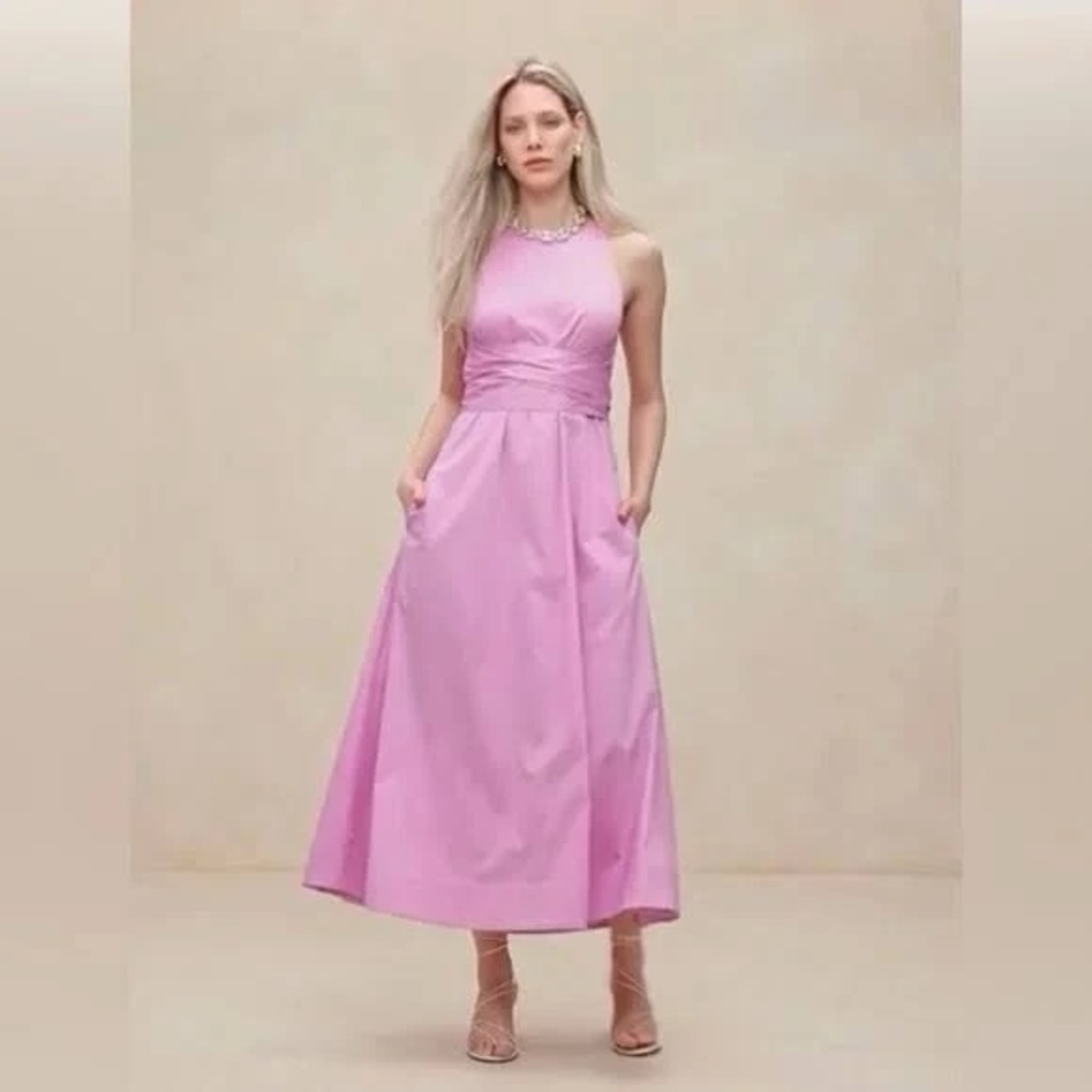 NWT Banana Republic Stretch-Cotton Poplin Maxi Dress
